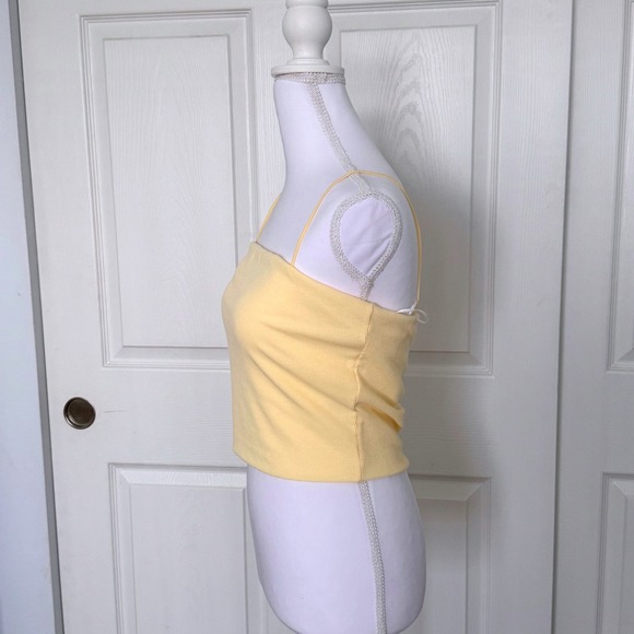 Love Tree Cami Top Women Large Yellow Spaghetti Strap Square Neck NWT - Picture 2 of 8